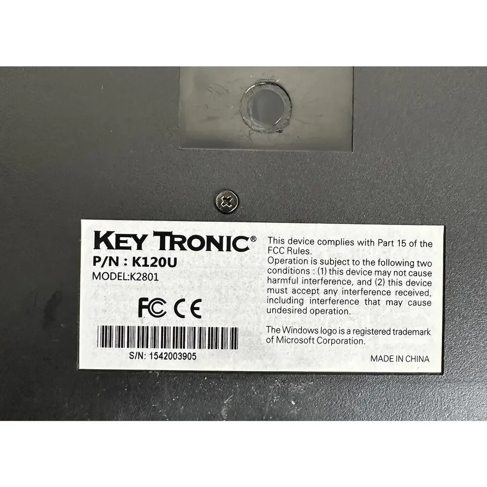 Key Tronic K120U Model K2801 LIGHTWEIGHT USB Wired Standard Keyboard